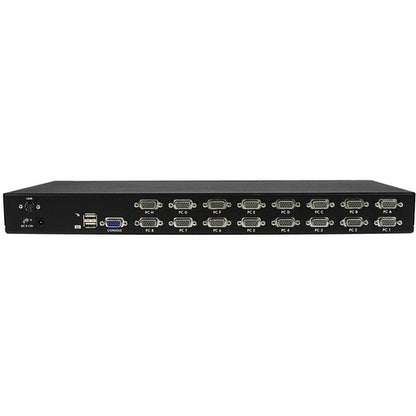 CONMUTADOR KVM USB CNSL DE 16 PUERTOS, NEGRO, 1U, PARA MONTAJE EN RACK, CON OSD