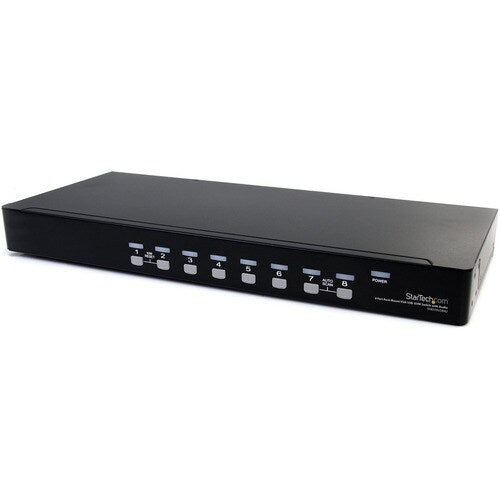 CONMUTADOR KVM USB DE 8 PUERTOS PARA MONTAJE EN RACK 1U CON CABLES DE AUDIO