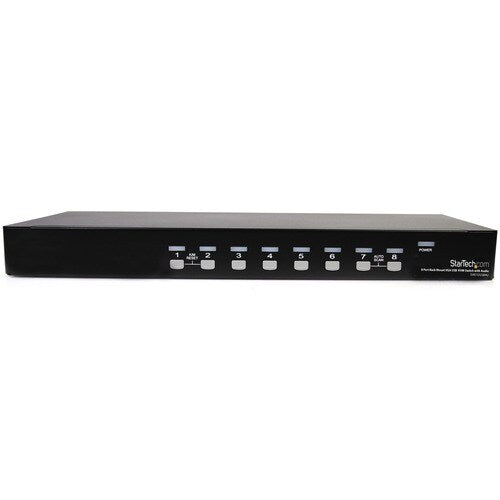 CONMUTADOR KVM USB DE 8 PUERTOS PARA MONTAJE EN RACK 1U CON CABLES DE AUDIO