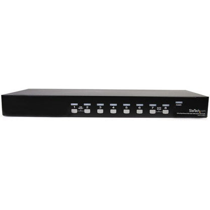 CONMUTADOR KVM USB DE 8 PUERTOS PARA MONTAJE EN RACK 1U CON CABLES DE AUDIO