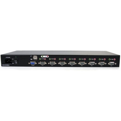 CONMUTADOR KVM USB DE 8 PUERTOS PARA MONTAJE EN RACK 1U CON CABLES DE AUDIO