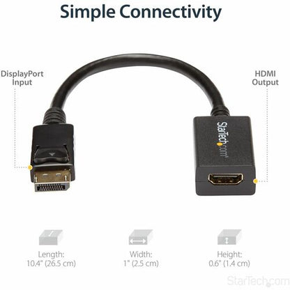 StarTech.com DisplayPort to HDMI Adapter, 1080p DP to HDMI Video Converter, DP to HDMI Mon