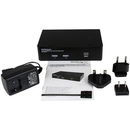 CONMUTADOR KVM HDMI DE 2 PUERTOS CON CONCENTRADOR DE AUDIO USB 2.0