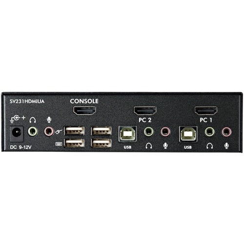 CONMUTADOR KVM HDMI DE 2 PUERTOS CON CONCENTRADOR DE AUDIO USB 2.0