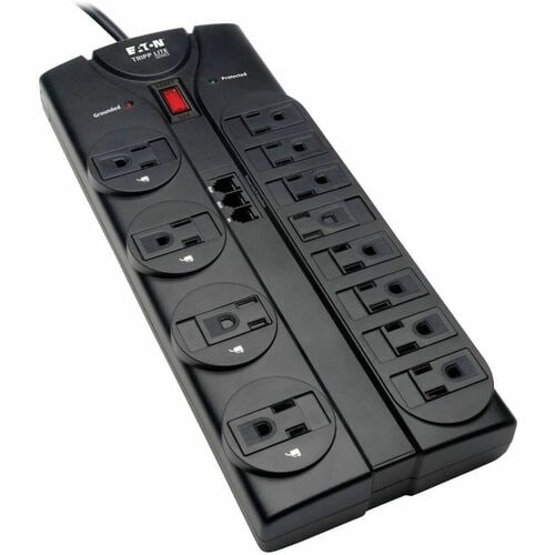 Tripp Lite by Eaton TLP1208TEL 12-outlet Surge Suppresor - Black - NEM