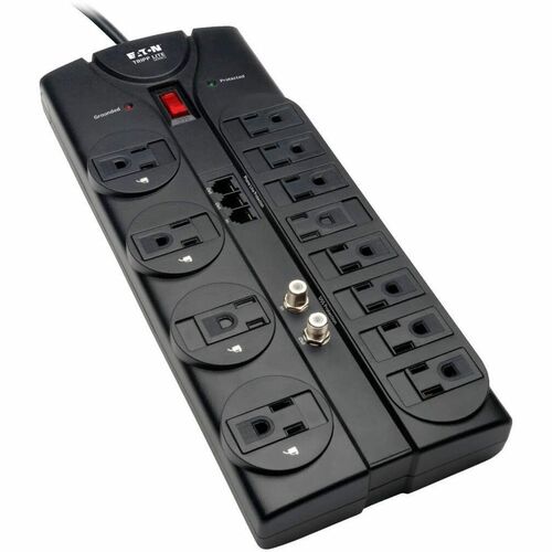 Tripp Lite series 12-outlet Coax Surge Suppressor - Black - NEMA 5-15P