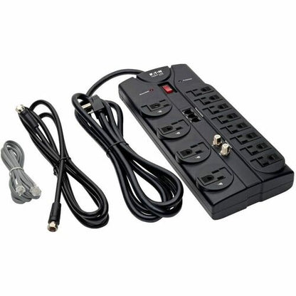 Tripp Lite series 12-outlet Coax Surge Suppressor - Black - NEMA 5-15P