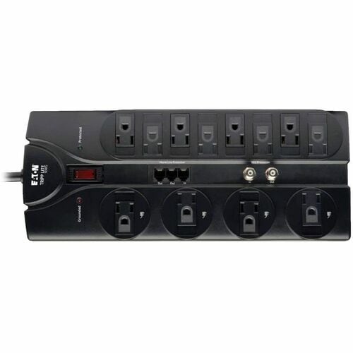 Tripp Lite series 12-outlet Coax Surge Suppressor - Black - NEMA 5-15P