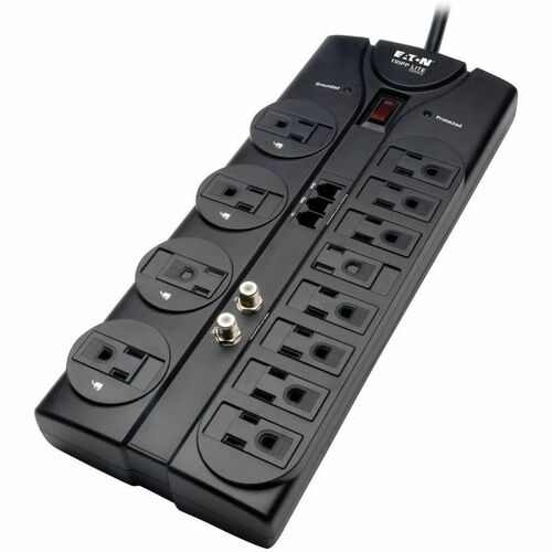 Tripp Lite series 12-outlet Coax Surge Suppressor - Black - NEMA 5-15P