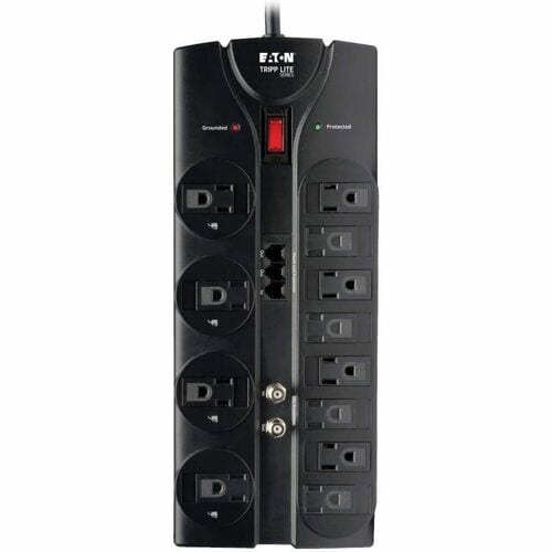 Tripp Lite series 12-outlet Coax Surge Suppressor - Black - NEMA 5-15P