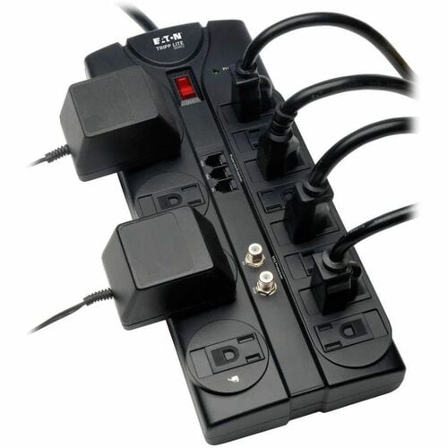 Tripp Lite series 12-outlet Coax Surge Suppressor - Black - NEMA 5-15P