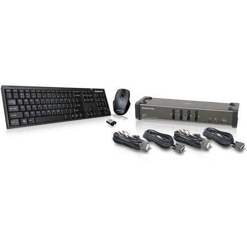 Combo clavier/souris sans fil DVI KVM 4 ports