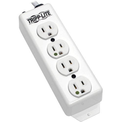 Regleta de enchufes Tripp Lite de 120 V CA - NEMA 5-15P - 4 NEMA 5-15R de grado hospitalario - 4,57 m