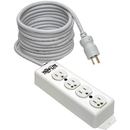 Regleta de enchufes Tripp Lite de 120 V CA - NEMA 5-15P - 4 NEMA 5-15R de grado hospitalario - 4,57 m