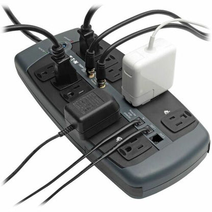 Tripp Lite TLP1008TELTV 10 Outlets Surge Suppressor - Receptacles: 8 x NEMA 5-15R - 3345J