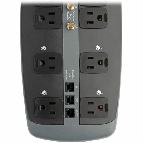 Tripp Lite TLP1008TELTV 10 Outlets Surge Suppressor - Receptacles: 8 x NEMA 5-15R - 3345J