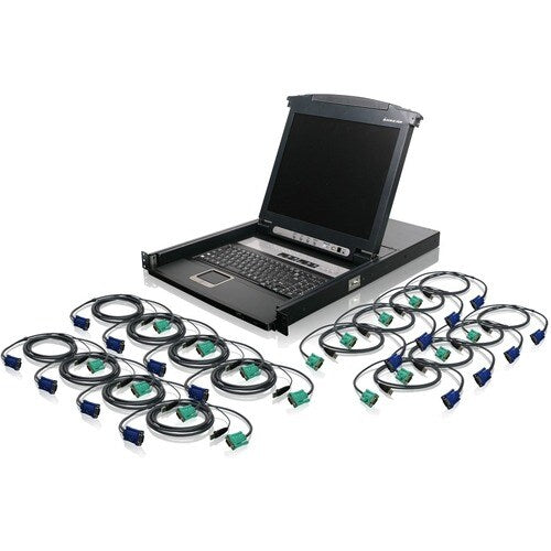 COMBINÉ KVM 16 PORTS 17 PO LCD AVEC CÂBLES KVM USB
