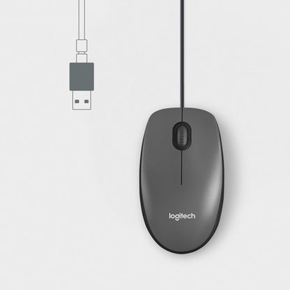 Logitech M100 Wired USB Mouse, 3-Buttons,1000 DPI Optical Tracking,