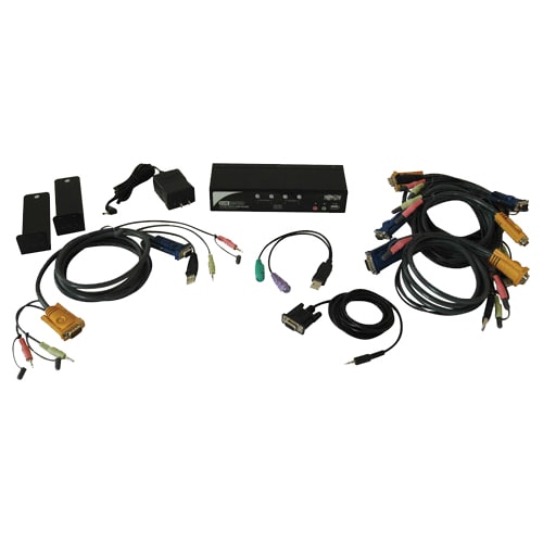 KIT KVM USB DE 4 PUNTOS CON AUDIO