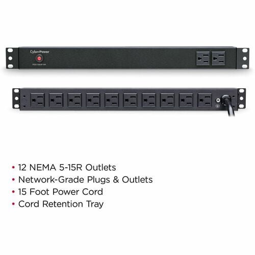 Unité de distribution d'alimentation CyberPower CyberPower PDU15B2F10R 12 prises - Basique - NEMA 5-15P
