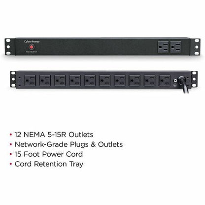 Unité de distribution d'alimentation CyberPower CyberPower PDU15B2F10R 12 prises - Basique - NEMA 5-15P