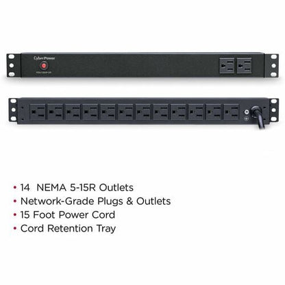 Unité de distribution d'alimentation CyberPower CyberPower PDU15B2F12R 14 prises - Basique - NEMA 5-15P