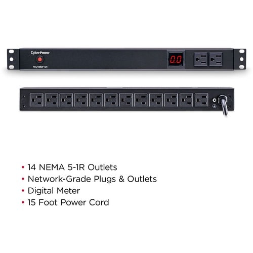 CyberPower CyberPower PDU15M2F12R 14 prises PDU - Avec compteur - NEMA 5-1