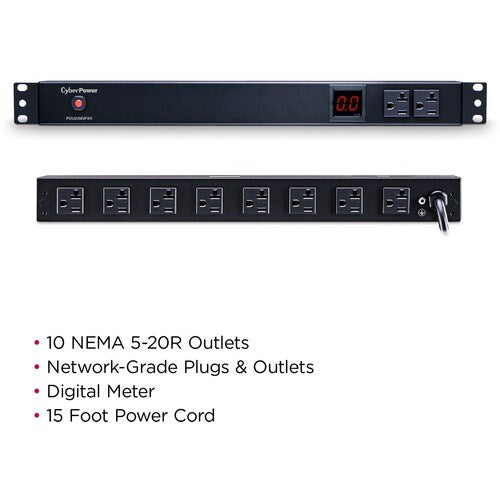 Cyber Power CyberPower Metered PDU20M2F8R 10-Outlets PDU - Metered - N