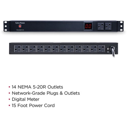 PDU CyberPower PDU20M2F12R 14 prises avec compteur - Avec compteur -