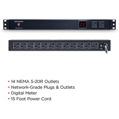 PDU CyberPower PDU20M2F12R 14 prises avec compteur - Avec compteur -