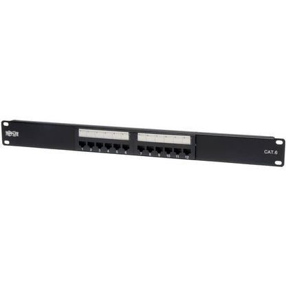 Tripp Lite 12-Port Cat6 Cat5 Patch Panel 568B 110 Punch Down Rackmount RJ45 1URM