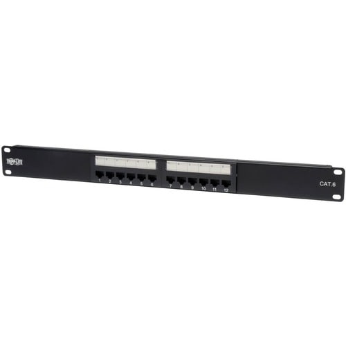 Tripp Lite 12-Port Cat6 Cat5 Patch Panel 568B 110 Punch Down Rackmount RJ45 1URM