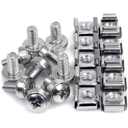 StarTech.com 50 Pkg M6 Mounting Screws and Cage Nuts - Mount server, t