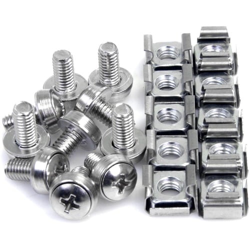 StarTech.com 50 Pkg M6 Mounting Screws and Cage Nuts - Mount server, t