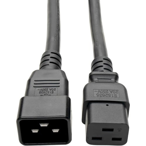 Câble d'extension de cordon d'alimentation Tripp Lite 6 pi, répartiteur en Y C19 vers C20 20 A 12 AWG 6 pi