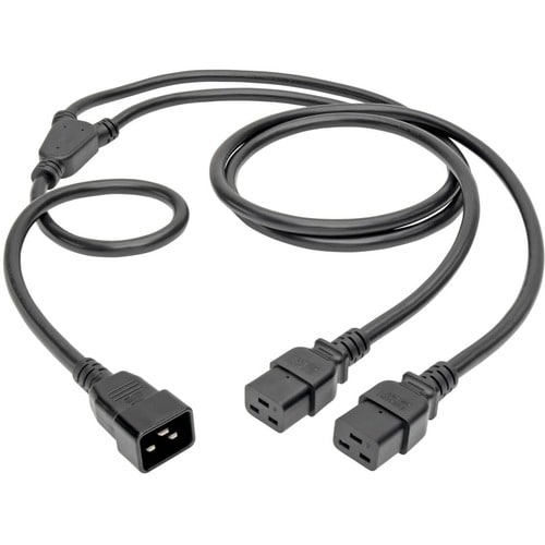 Câble d'extension de cordon d'alimentation Tripp Lite 6 pi, répartiteur en Y C19 vers C20 20 A 12 AWG 6 pi