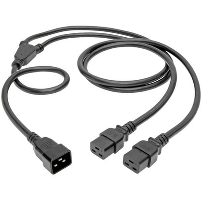 Câble d'extension de cordon d'alimentation Tripp Lite 6 pi, répartiteur en Y C19 vers C20 20 A 12 AWG 6 pi
