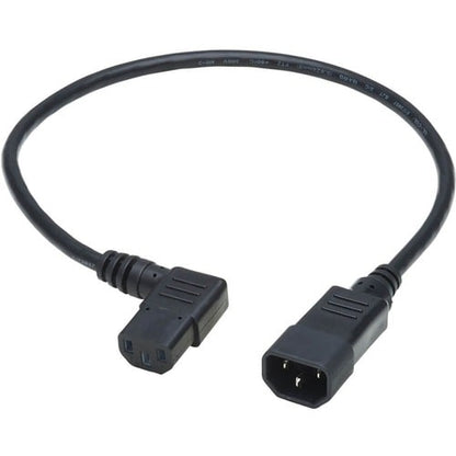Tripp Lite 2ft Computer Cord Extension Cable C14 to Left Angle C13 10A 18AWG 2'