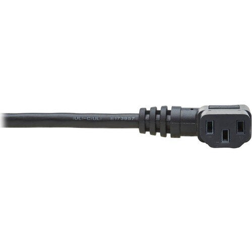 Tripp Lite 2ft Computer Cord Extension Cable C14 to Left Angle C13 10A 18AWG 2'