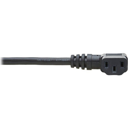 Tripp Lite 2ft Computer Cord Extension Cable C14 to Left Angle C13 10A 18AWG 2'