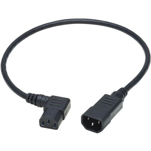 Câble d'extension d'alimentation pour ordinateur Tripp Lite 2 pi C14 vers C13 à angle droit 10 A 18 AWG 2 pi