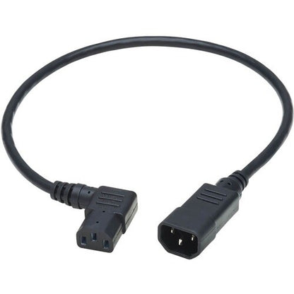 Câble d'extension d'alimentation pour ordinateur Tripp Lite 2 pi C14 vers C13 à angle droit 10 A 18 AWG 2 pi