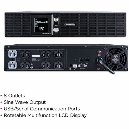 Système d'alimentation sans interruption (UPS) à onde sinusoïdale PFC CyberPower CyberPower OR2200PFCRT2U 2 000 VA 15