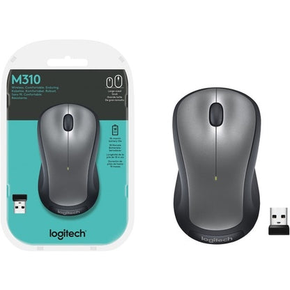 Ratón inalámbrico Logitech M310 de 2,4 GHz con nanorreceptor USB y 1000 DPI