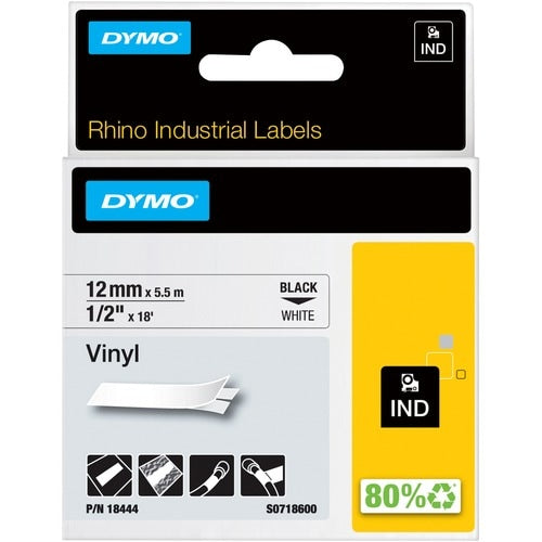 Étiquettes industrielles en vinyle Dymo Rhino - 15/32" (12 mm) de largeur x