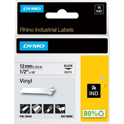 Étiquettes industrielles en vinyle Dymo Rhino - 15/32" (12 mm) de largeur x