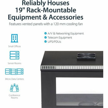 StarTech.com Armoire réseau murale 6U à 2 montants avec porte en acrylique, 48,3 cm