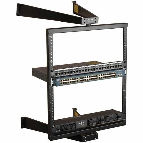 ARMOIRE RACK OUVERTE PIVOTANTE À MONTAGE MURAL 12U À CHARNIÈRES