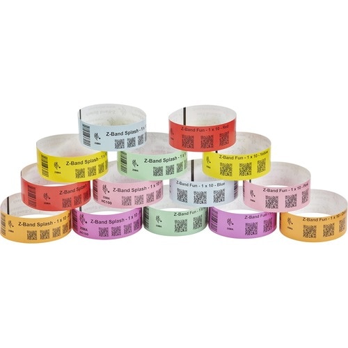 Zebra Wristband Polypropylene 1 x 10in Direct Thermal Zebra Z-Band Fun Orange 1