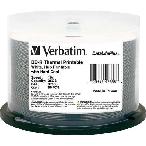 Verbatim BD-R 25 Go 6X DataLifePlus Blanc Thermique Imprimable,
